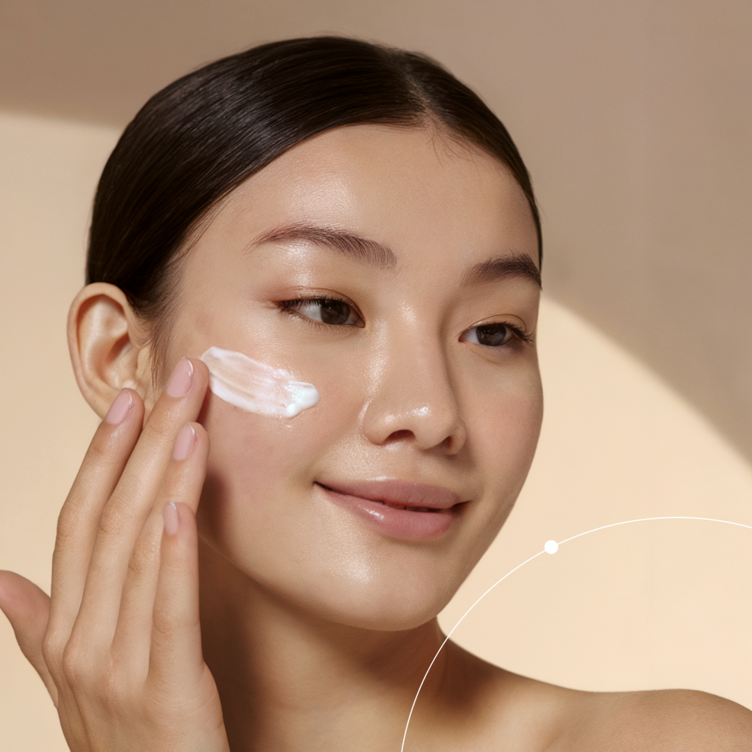 woman using face cream for dull skin
